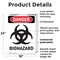Signmission Portrait Biohazard Danger Sign, Plastic, 18in W x 24in L, 2PK OS-2PACK-DS-P-1824-V-1933 - alternate 4